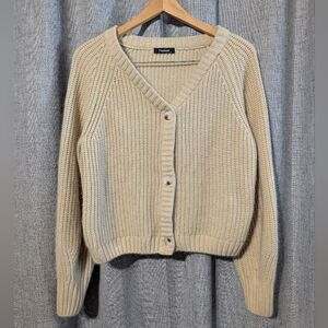 Knit Cream Slouchy Cardigan